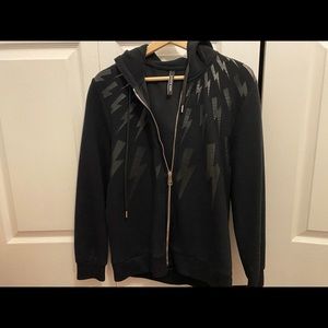 Neil Barrett lightning bolt printed black jacket